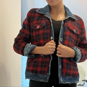 Blank NYC Reversible plaid/denim jacket. So soft and thick, only worn once! XS